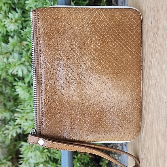 Emerson Fry Tan Snakeskin Italian Leather Wristlet - Picture 4 of 9
